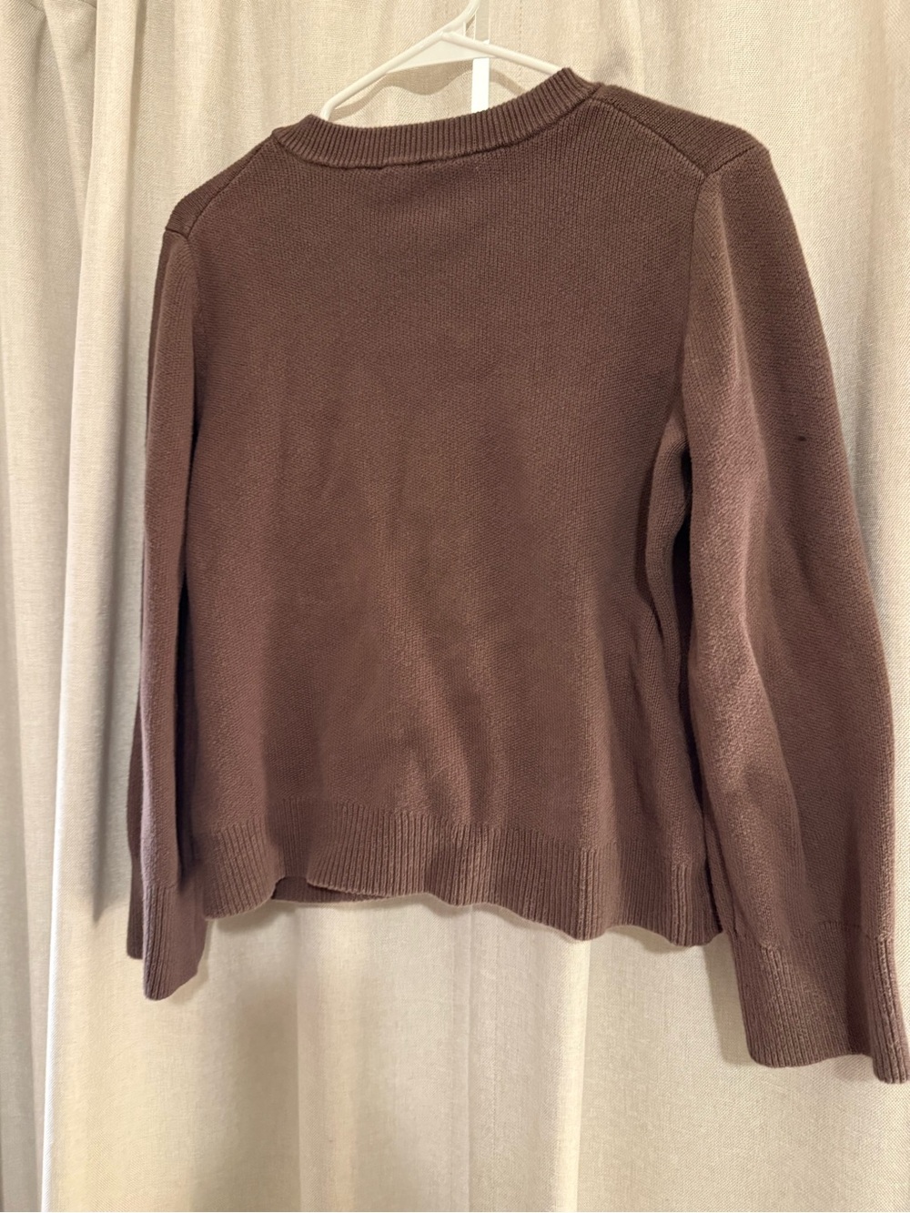 Women Loft Brown Knit Button-Front Cotton Cardigan Jacket M - Picture 4 of 4